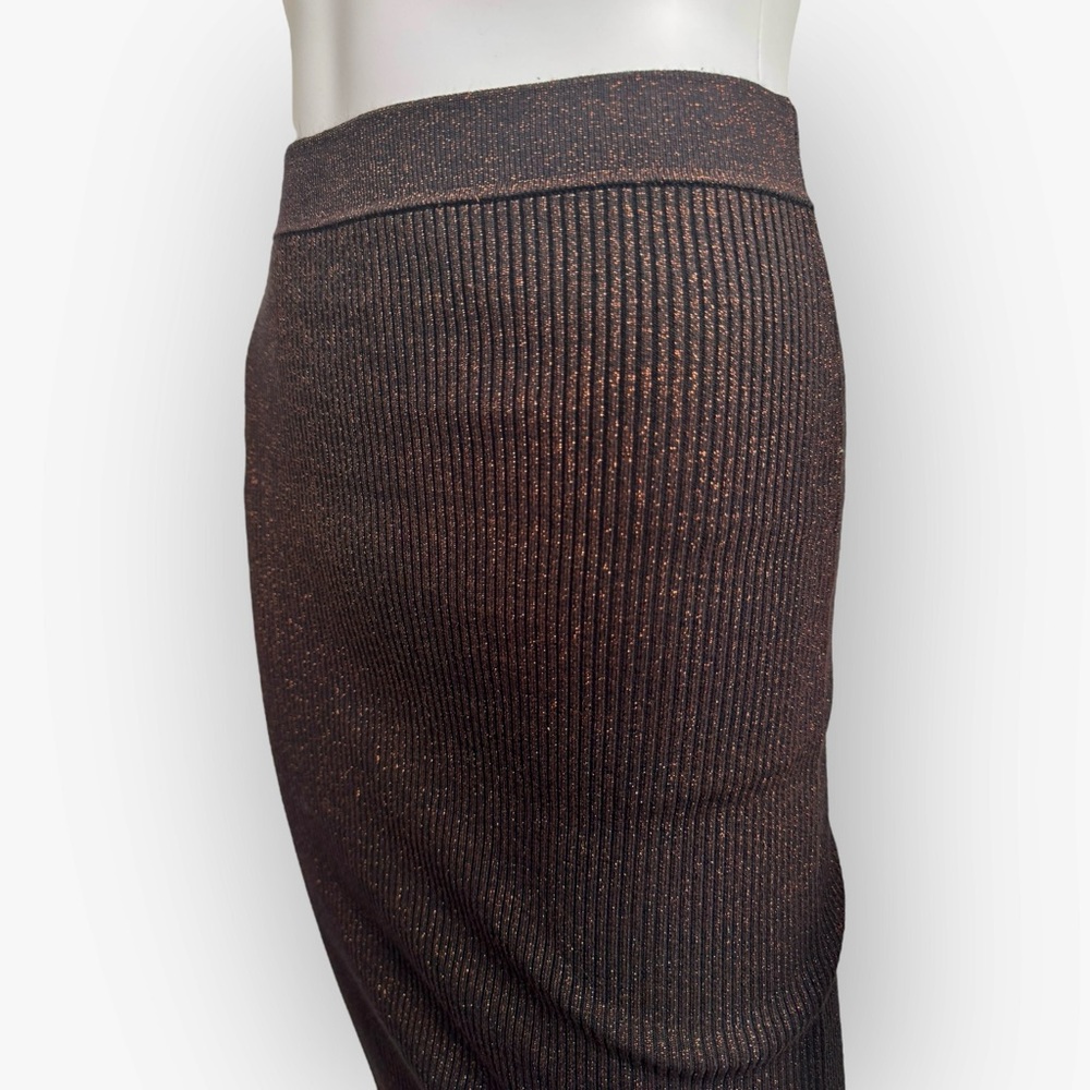 ALEXANDER WANG $385 Retail Brown Ribbed Knit Maxi Skirt, Size Small - Picture 6 of 14